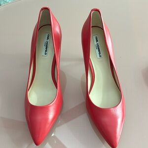 Karl Lagerfield Paris Royal Leather Pump Red